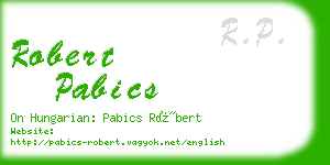 robert pabics business card